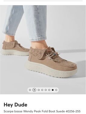 Hey Dude Wendy Fold Suede Moccasins - Taupe Beige